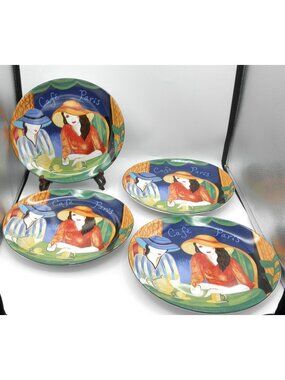 Café Paris by Sango 11-1/4 Inch Dinner Plates Set of 4 Pattern Code: SANCAPA